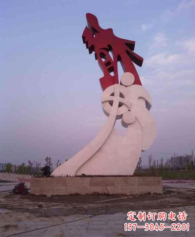 开封不锈钢抽象龙城市景观雕塑