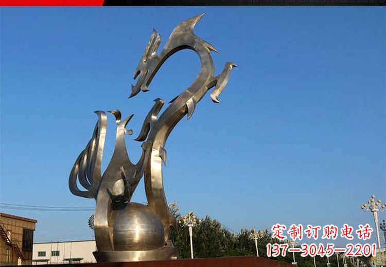开封不锈钢龙凤雕塑艺术精美的精品