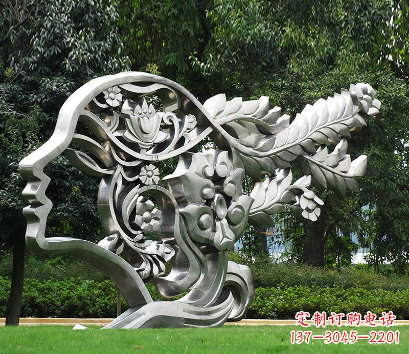开封不锈钢抽象美女雕塑1