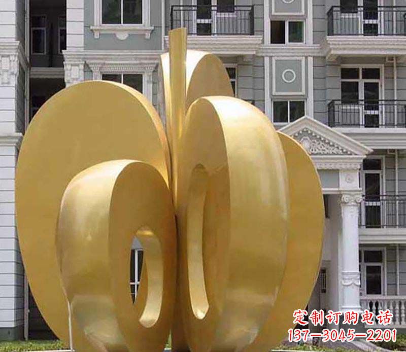 开封不锈钢苹果雕塑极具视觉震撼力