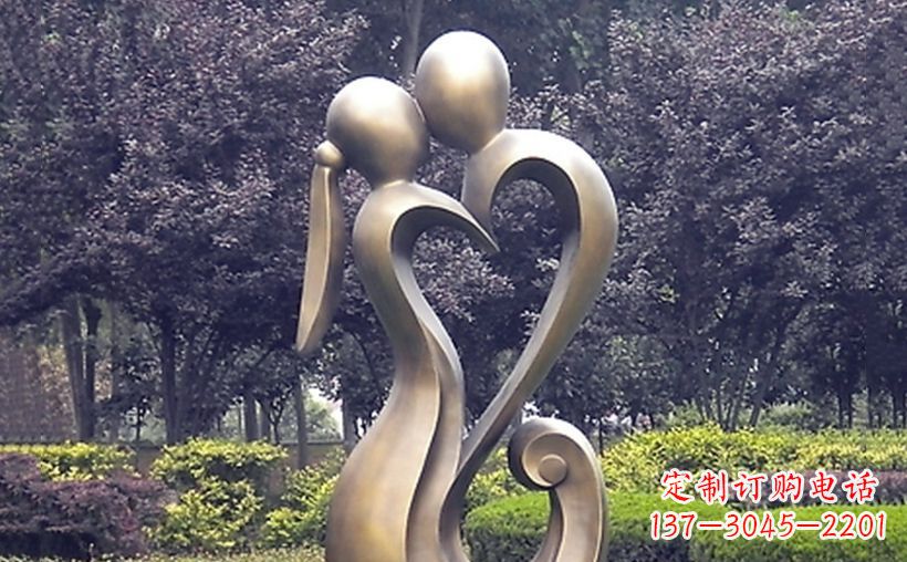 开封不锈钢抽象情侣公园雕塑