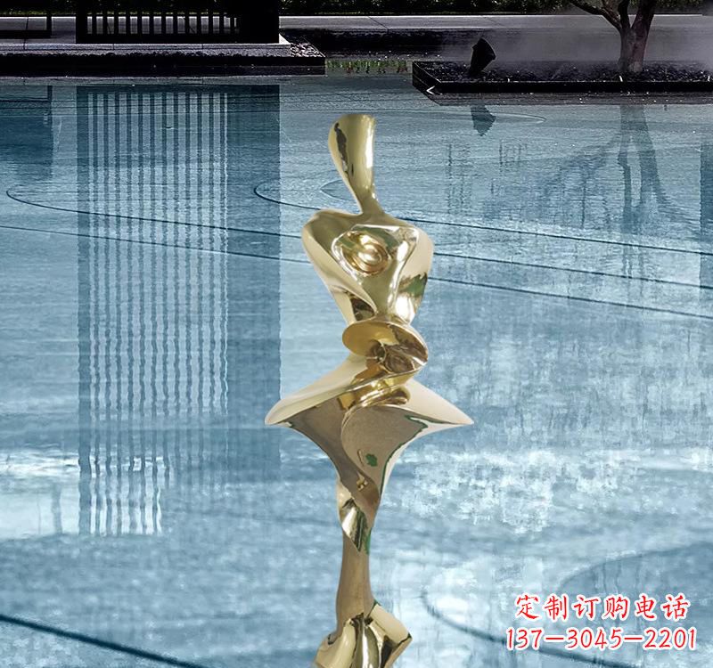 开封不锈钢抽象人体雕塑