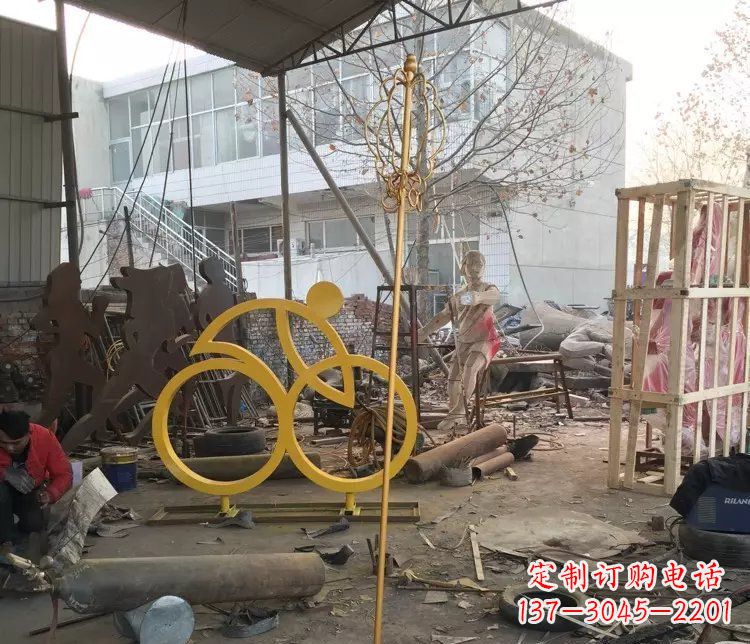 开封不锈钢自行车雕塑——象征着健康、积极的生活方式
