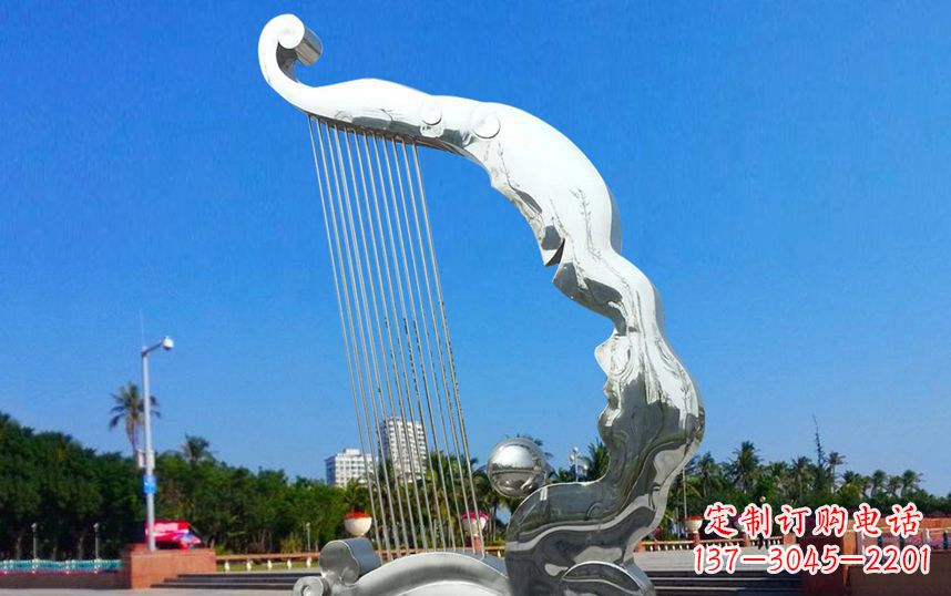 开封不锈钢竖琴广场雕塑