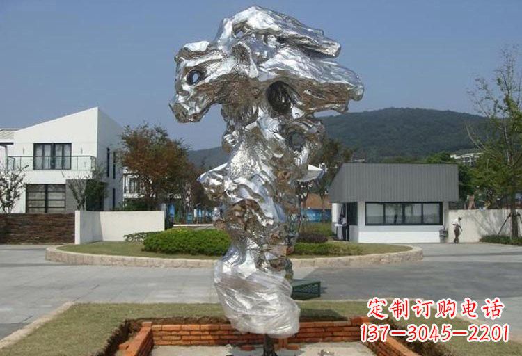 开封不锈钢抽象太湖石雕塑
