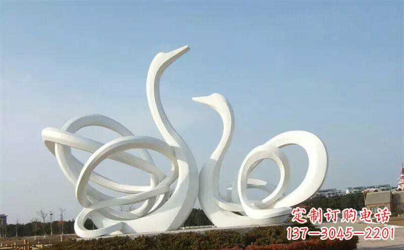 开封不锈钢制作的天鹅雕塑