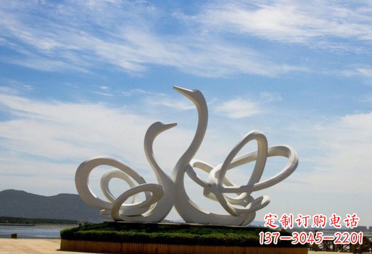 开封不锈钢抽象天鹅雕塑2
