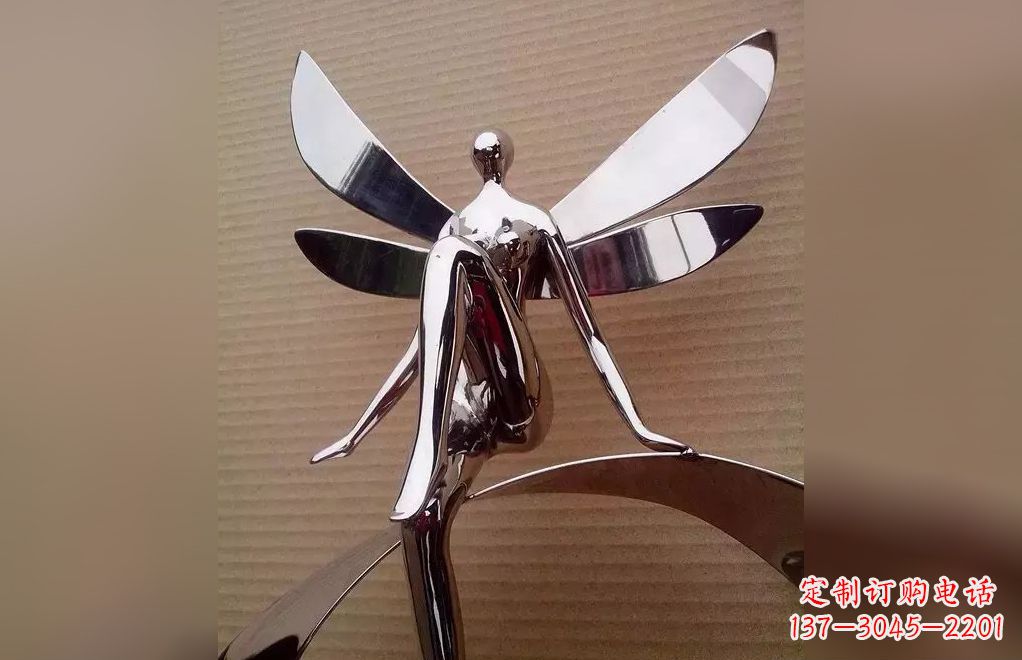 开封不锈钢抽象天使人物雕塑