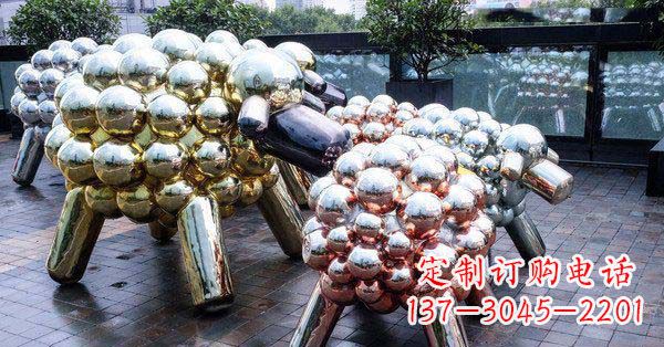 开封不锈钢抽象小羊肖恩雕塑