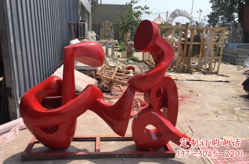 开封不锈钢音符雕塑传递美丽的音乐