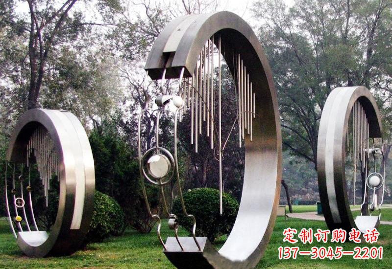 开封不锈钢圆环雕塑——聆听之美