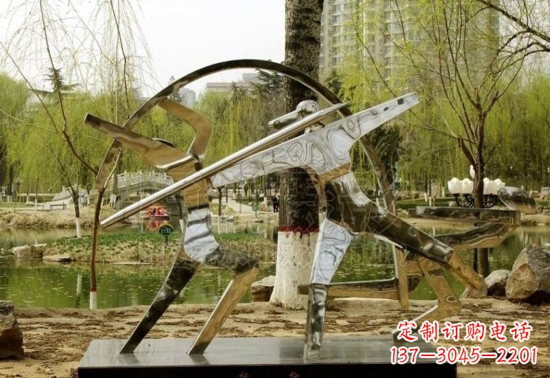 开封不锈钢运动员雕塑