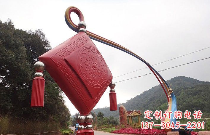 开封不锈钢抽象中国结拱门