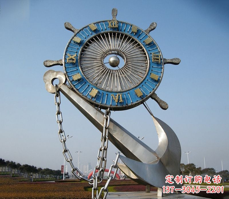 开封不锈钢船舵雕塑 广场