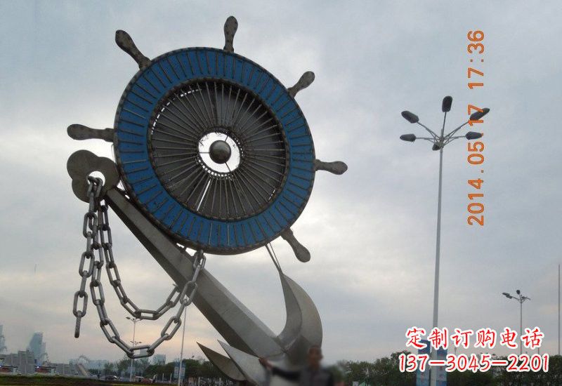 开封不锈钢船舵船锚雕塑
