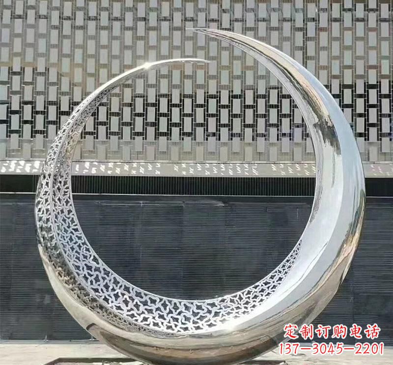 开封不锈钢创意圆环雕塑