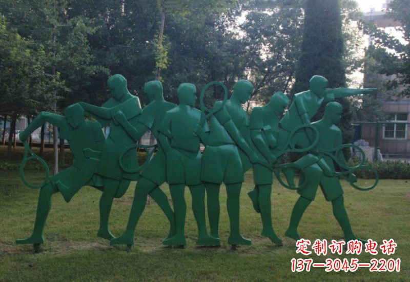 开封不锈钢羽毛球人物雕塑精美绝伦