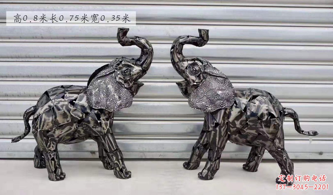 开封不锈钢大象雕塑精美的摆件装饰