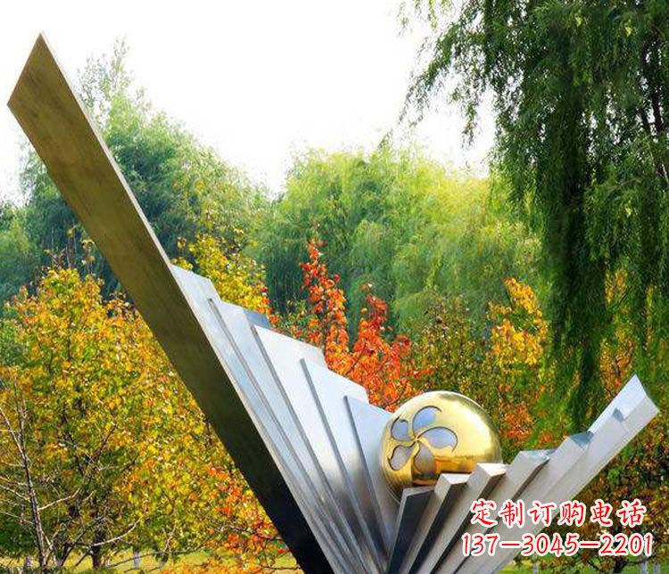 开封不锈钢大型翅膀景观雕塑