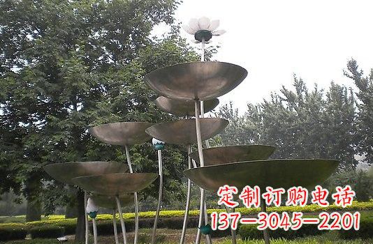 开封不锈钢大型荷叶雕塑