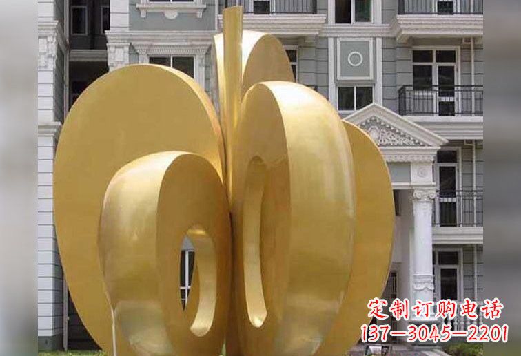 开封不锈钢大型苹果雕塑