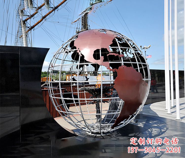 开封不锈钢大型地球仪雕塑精美纳米艺术
