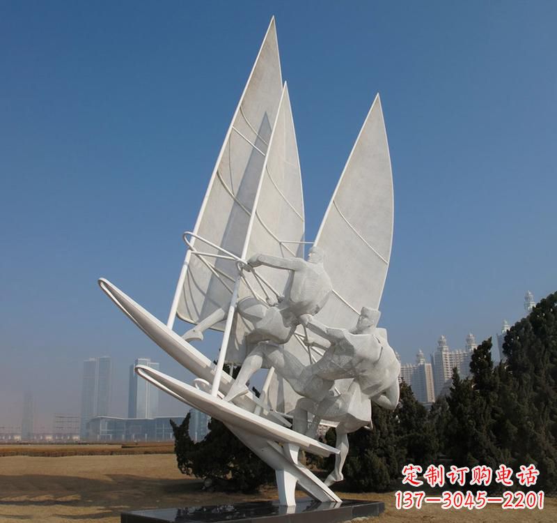 开封不锈钢大型帆船雕塑海洋精神的象征