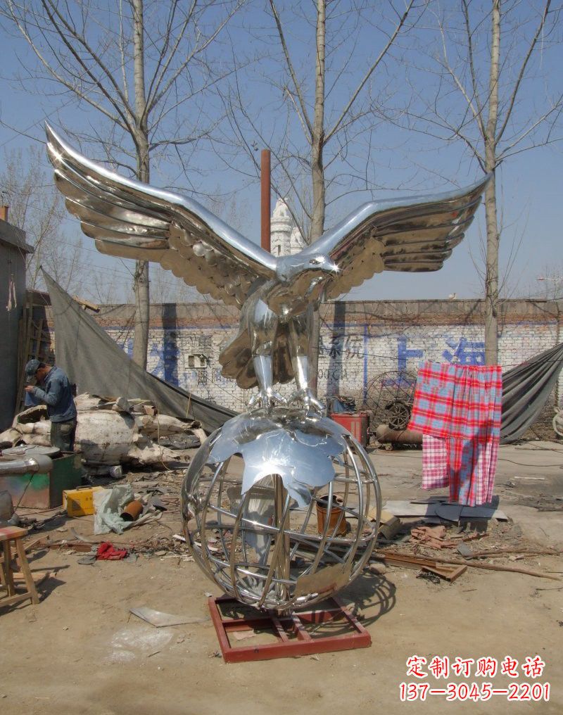 开封老鹰雕塑不锈钢大展鸿图