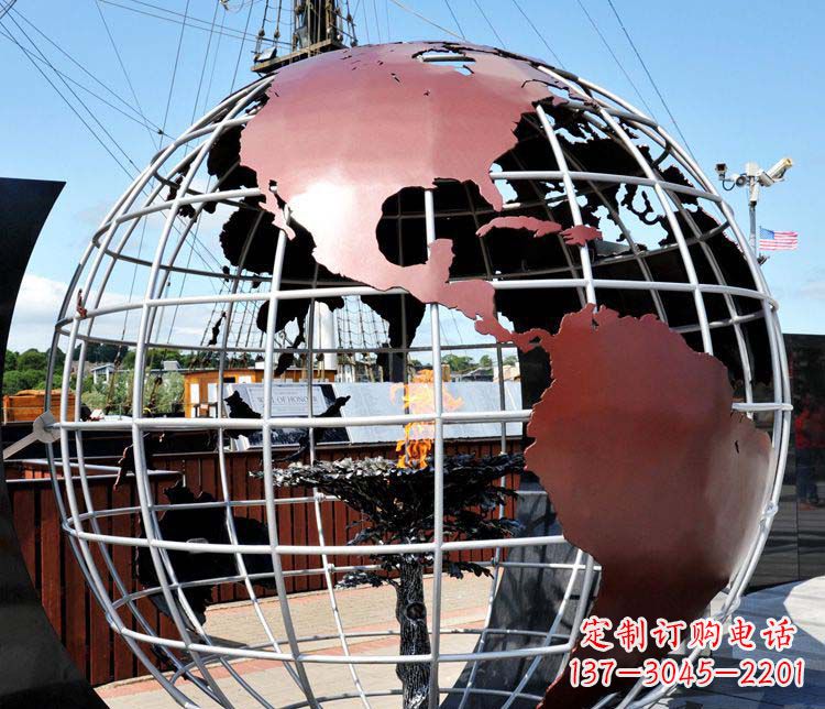 开封不锈钢地球仪雕塑精美的艺术品