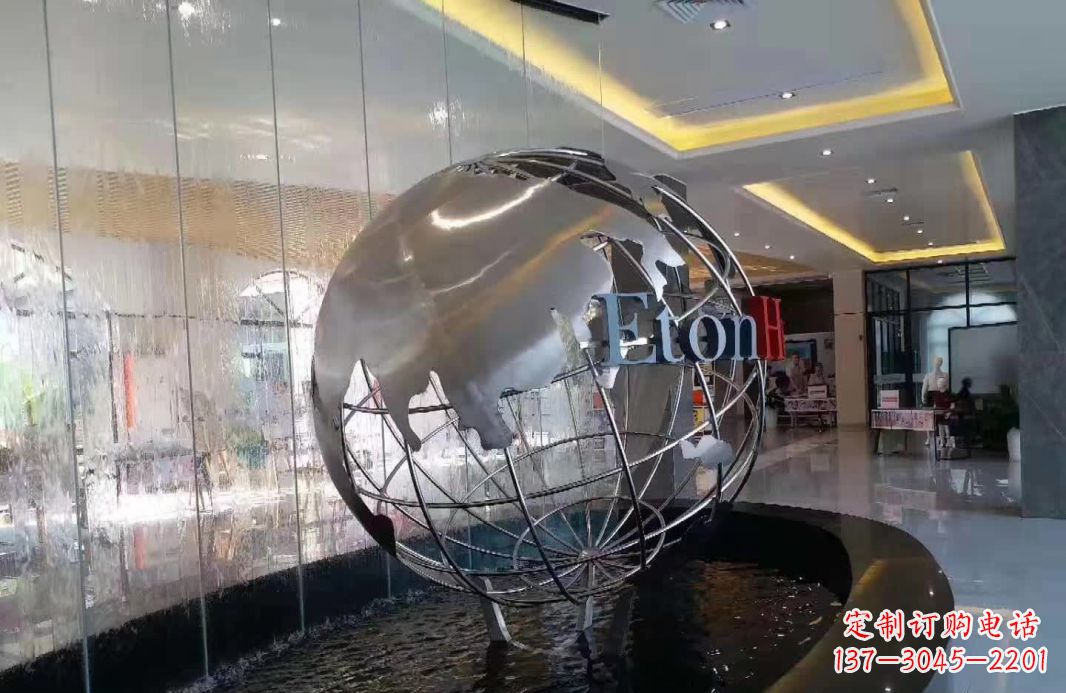 开封大地见证——不锈钢地球仪喷泉雕塑