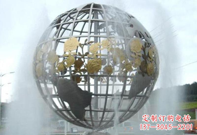 开封不锈钢地球仪雕塑象征着地球家园