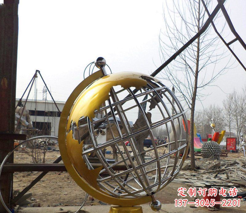 开封不锈钢地球仪雕塑象征着美好未来