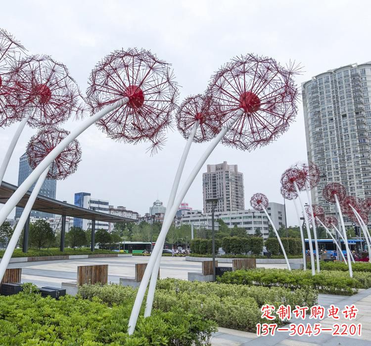 开封不锈钢蒲公英雕塑色彩缤纷的自然之美