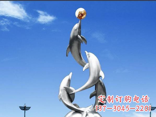 开封不锈钢海豚雕塑精致美观的艺术品