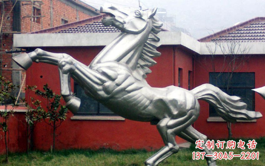 开封不锈钢动物奔马雕塑