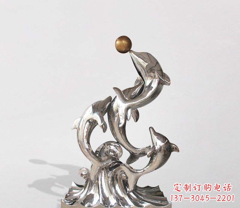 开封不锈钢动物海豚雕塑1