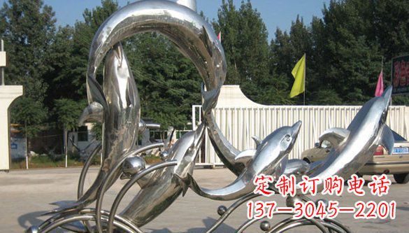 开封不锈钢海豚雕塑精美雕刻展现海洋之美