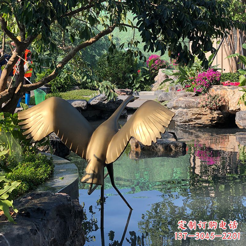 开封不锈钢动物鹤雕塑
