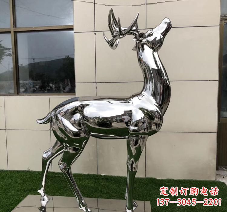 开封不锈钢动物梅花鹿雕塑美观耐用