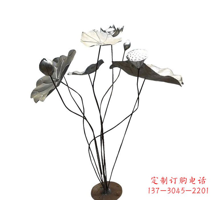 开封不锈钢锻造莲花雕塑精美外形,长久耐用