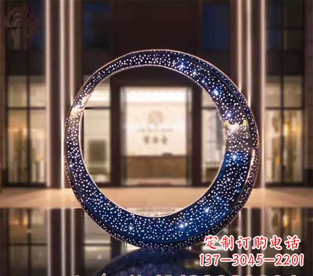开封不锈钢发光月亮雕塑
