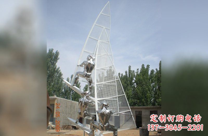 开封不锈钢帆船雕塑精美的艺术品