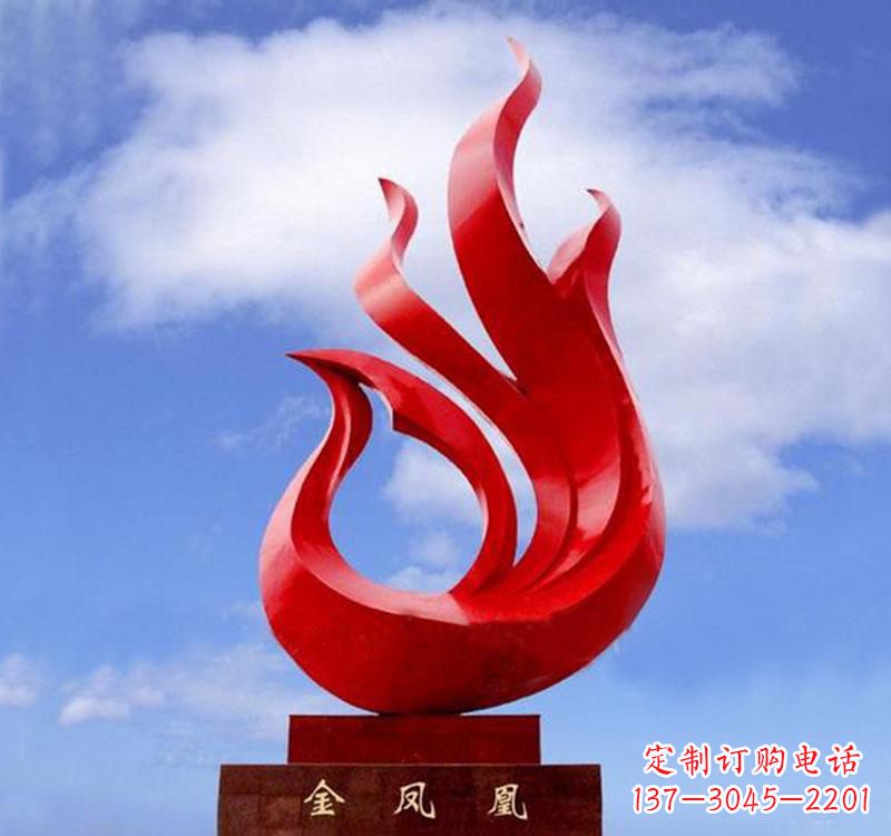 开封不锈钢凤凰雕塑——精致灵动的艺术品