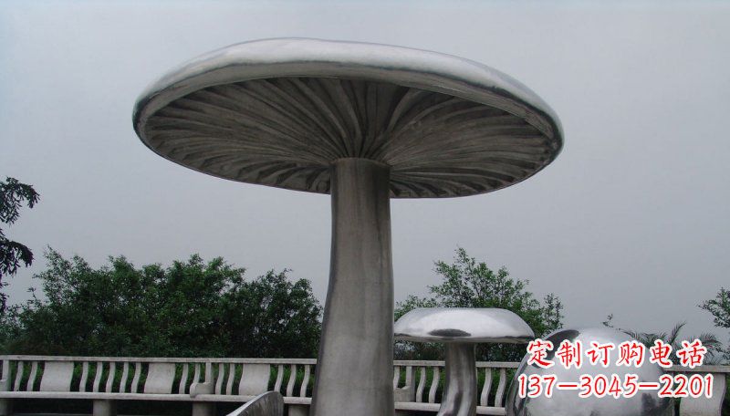 开封不锈钢仿真蘑菇凉亭雕塑