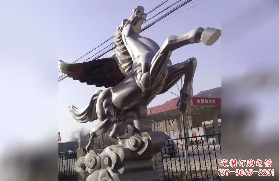 开封不锈钢飞马雕塑_2