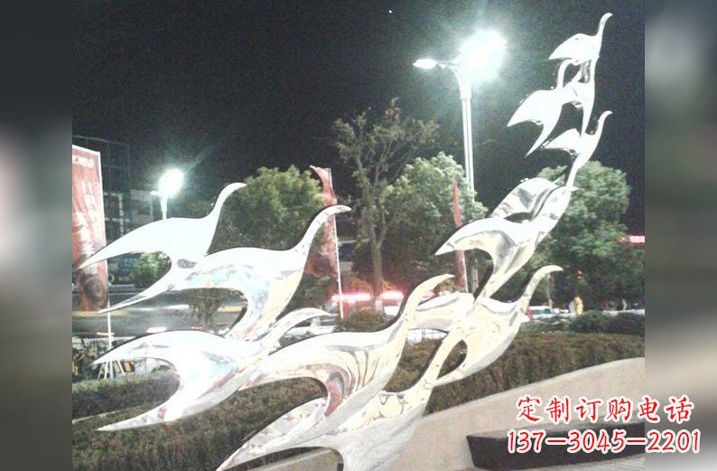开封不锈钢大雁雕塑一种高雅的艺术美学