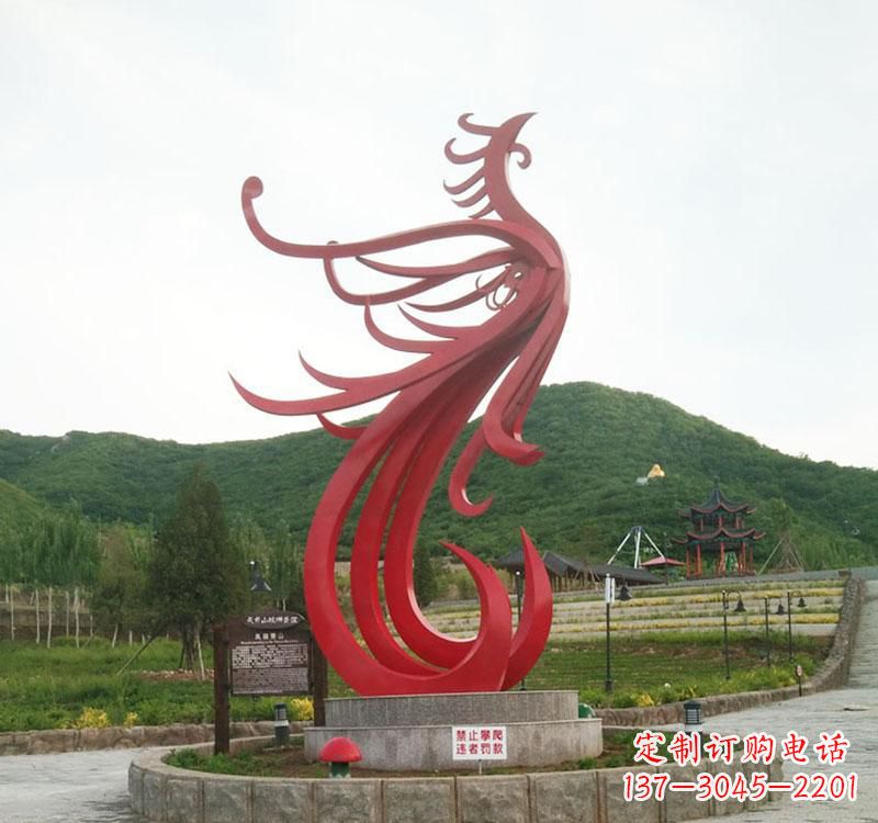 开封不锈钢凤凰抽象雕塑2