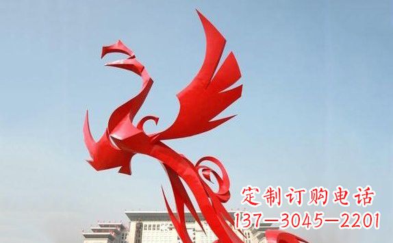 开封不锈钢凤凰展翅雕塑精致的艺术品