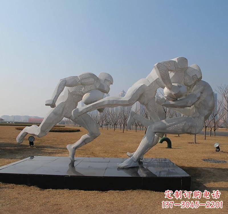 开封不锈钢橄榄球雕塑