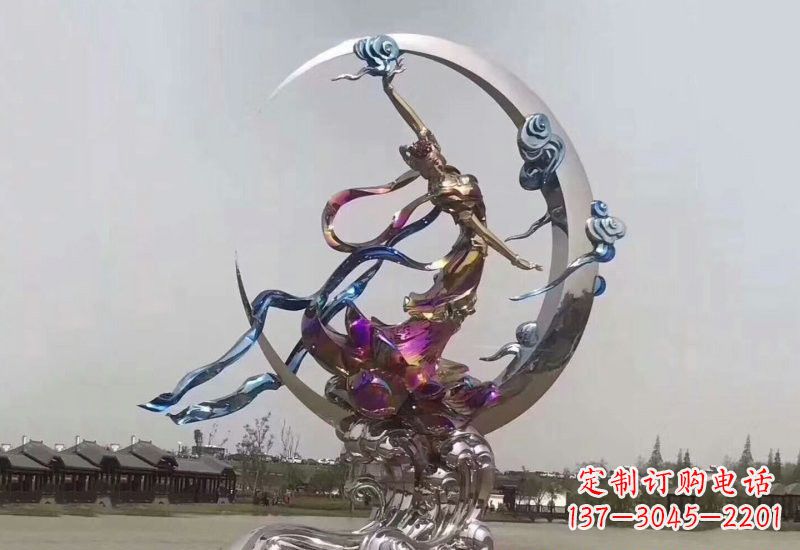 开封不锈钢嫦娥奔月雕塑
